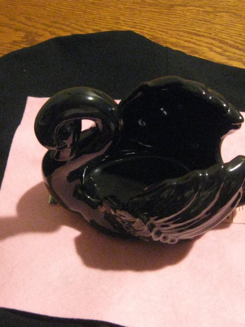 Black MCM Ceramic Swan Planter by Formco USA